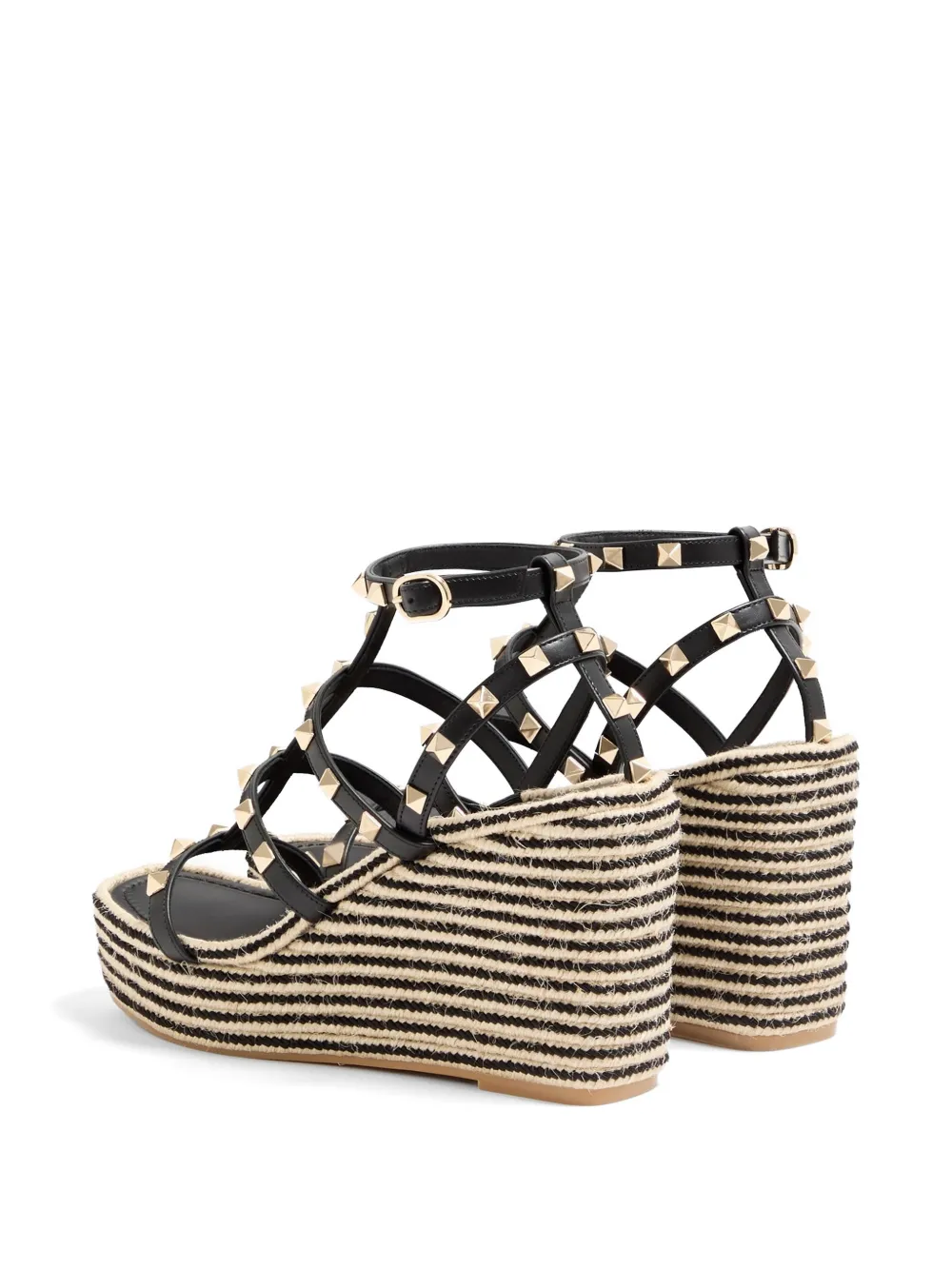 Valentino Garavani ロックスタッズ カーフスキン ウェッジサンダル
