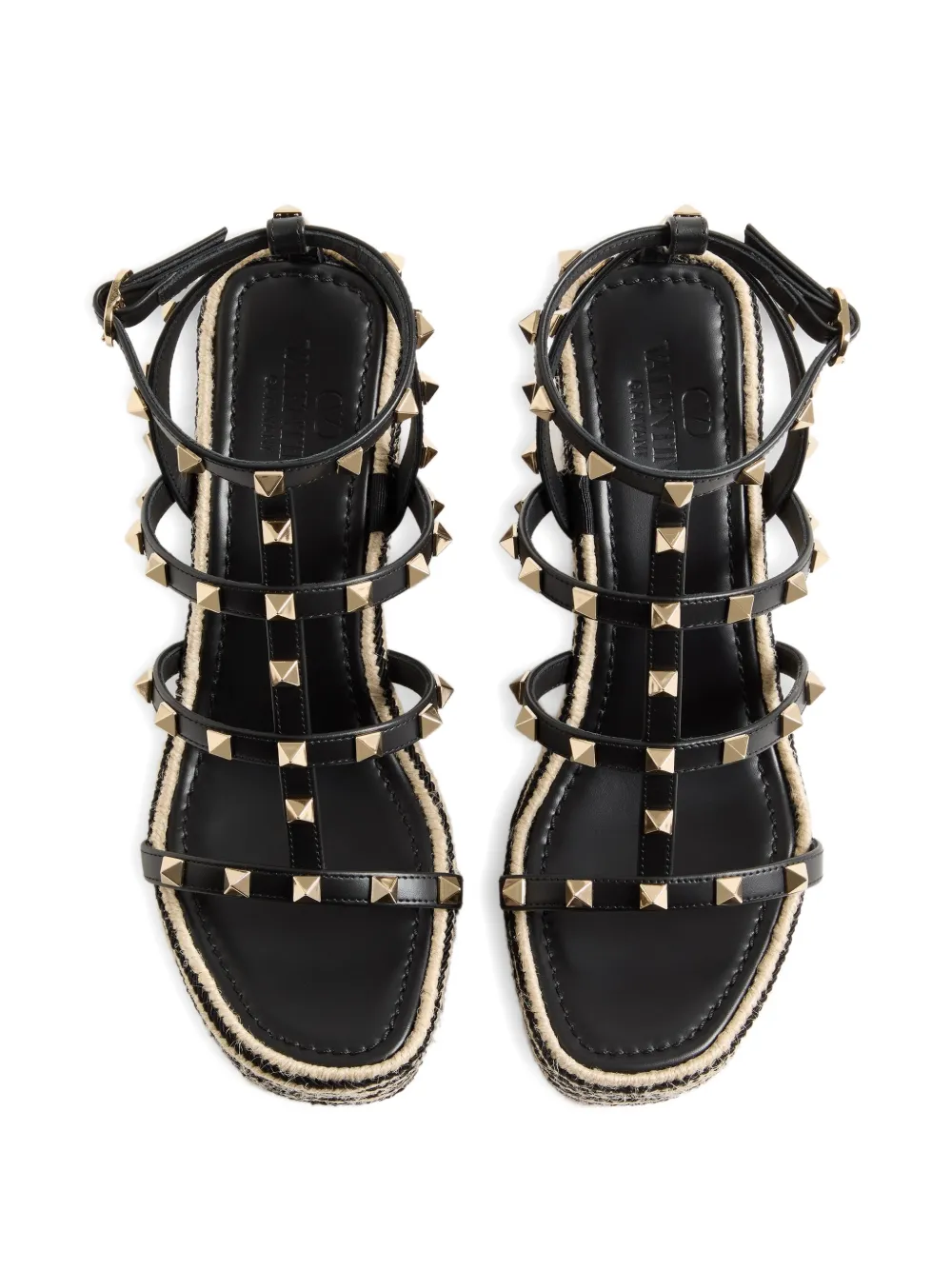 Valentino Garavani ロックスタッズ ストライプ エスパドリーユ
