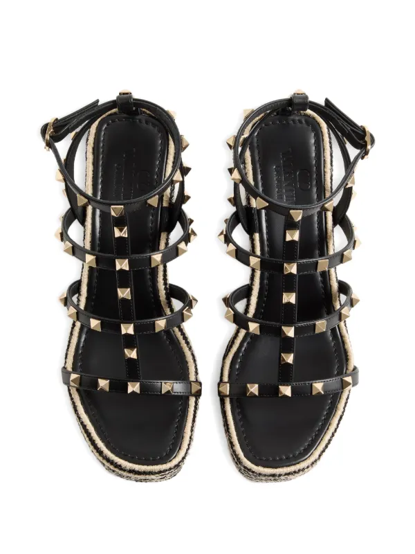 Valentino Garavani ロックスタッズ カーフスキン ウェッジサンダル