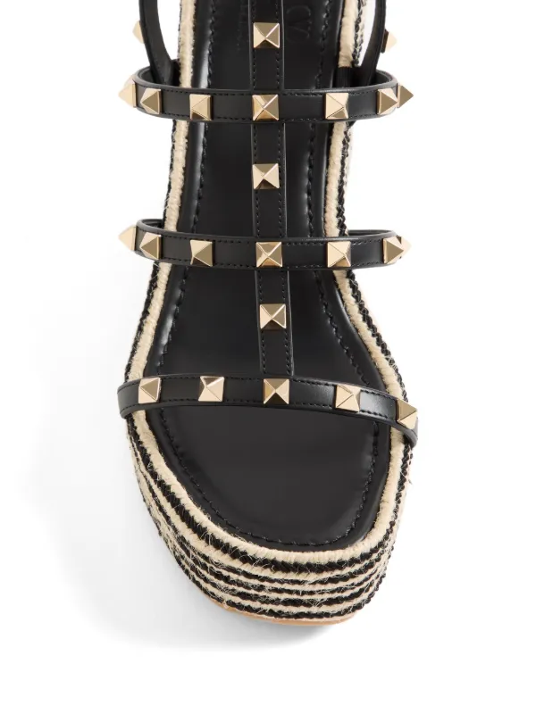 Valentino Garavani ロックスタッズ カーフスキン ウェッジサンダル