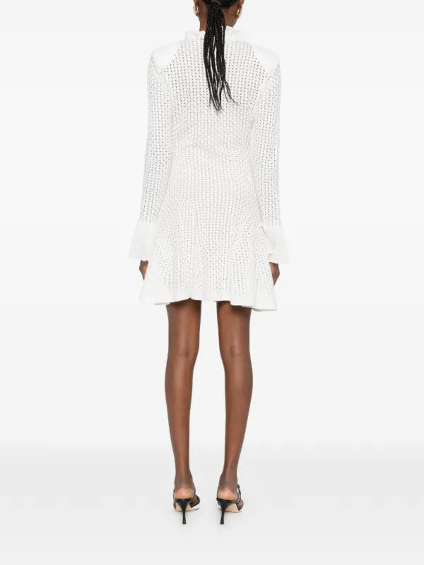 Self-Portrait ラッフル ミニドレス | ホワイト | FARFETCH JP