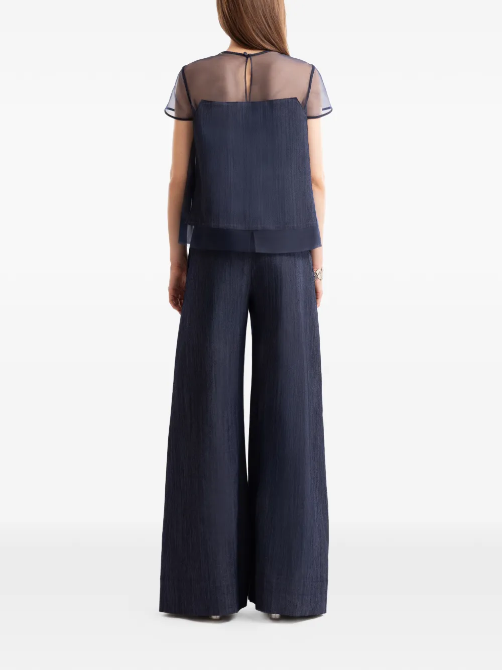 Gemy Maalouf Boxy blouse met korte mouwen Blauw