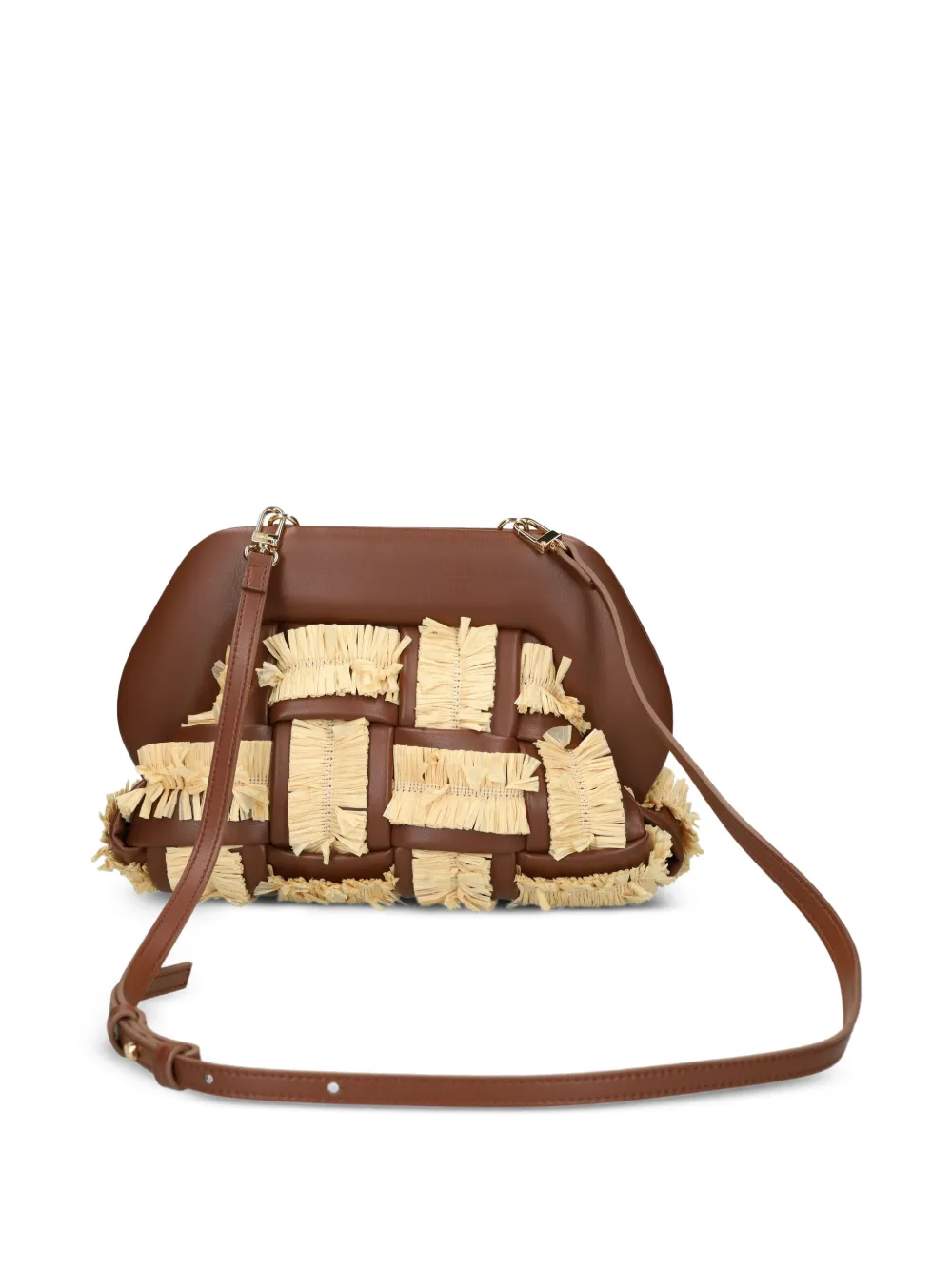 Raffia Satchel Crossbody Bag
