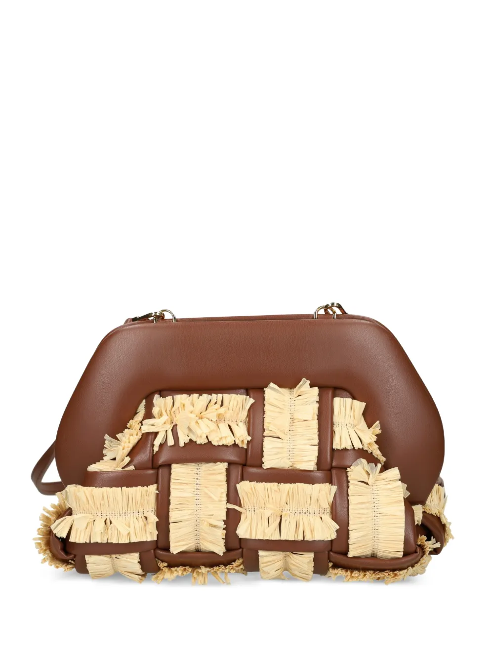 Themoirè Raffia Satchel Crossbody Bag In Brown