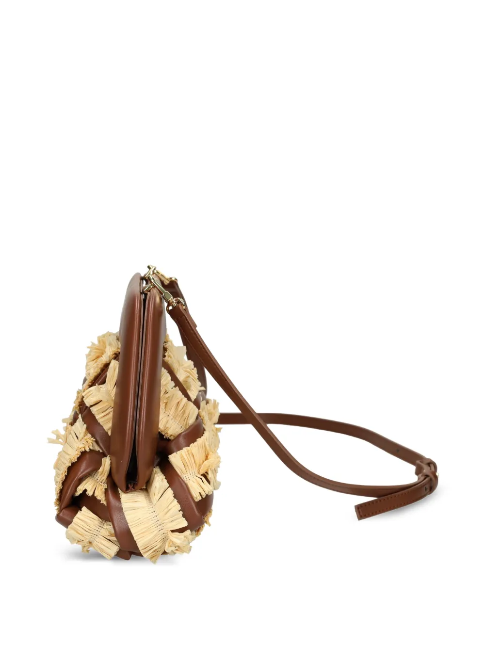 Raffia Satchel Crossbody Bag