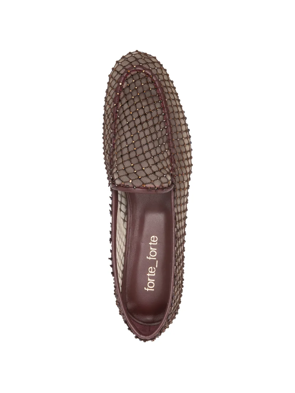 Forte Loafers met stras en mesh Bruin