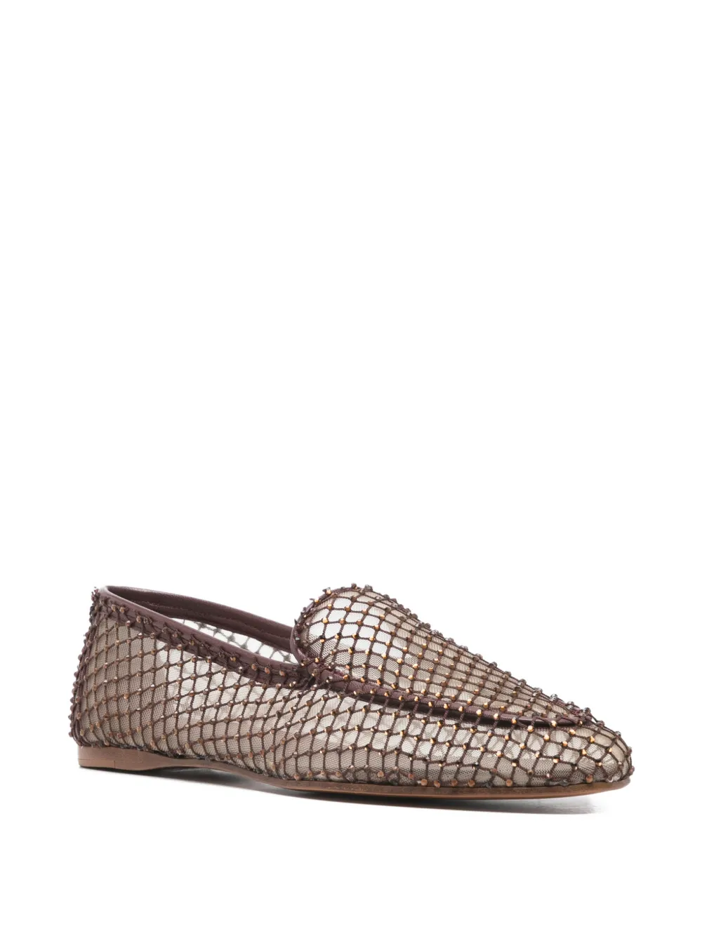 Forte Loafers met stras en mesh Bruin