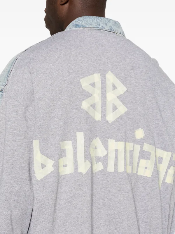 Balenciaga ロゴ デニムジャケット | ブルー | FARFETCH JP