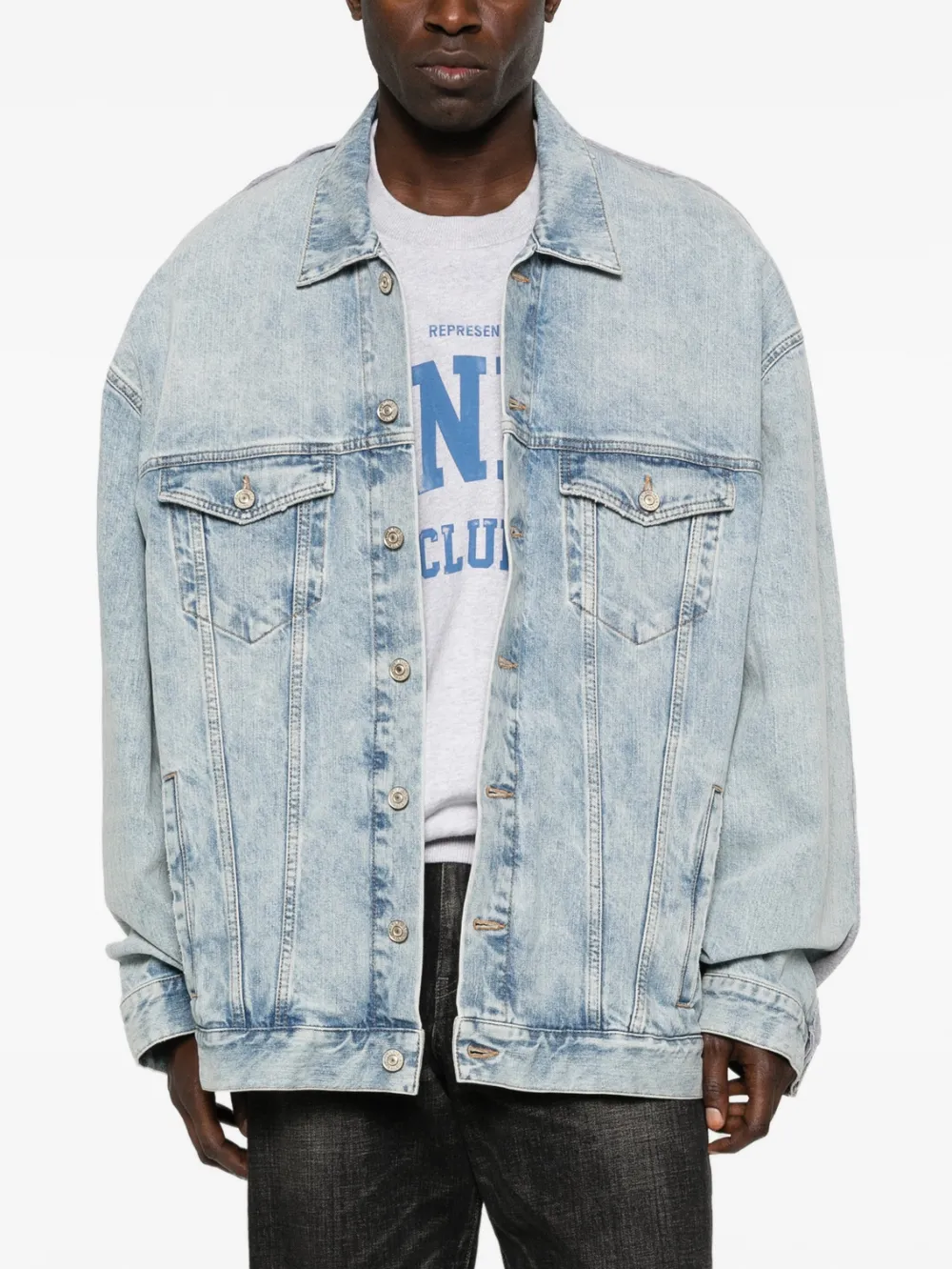 logo-denim denim jacket