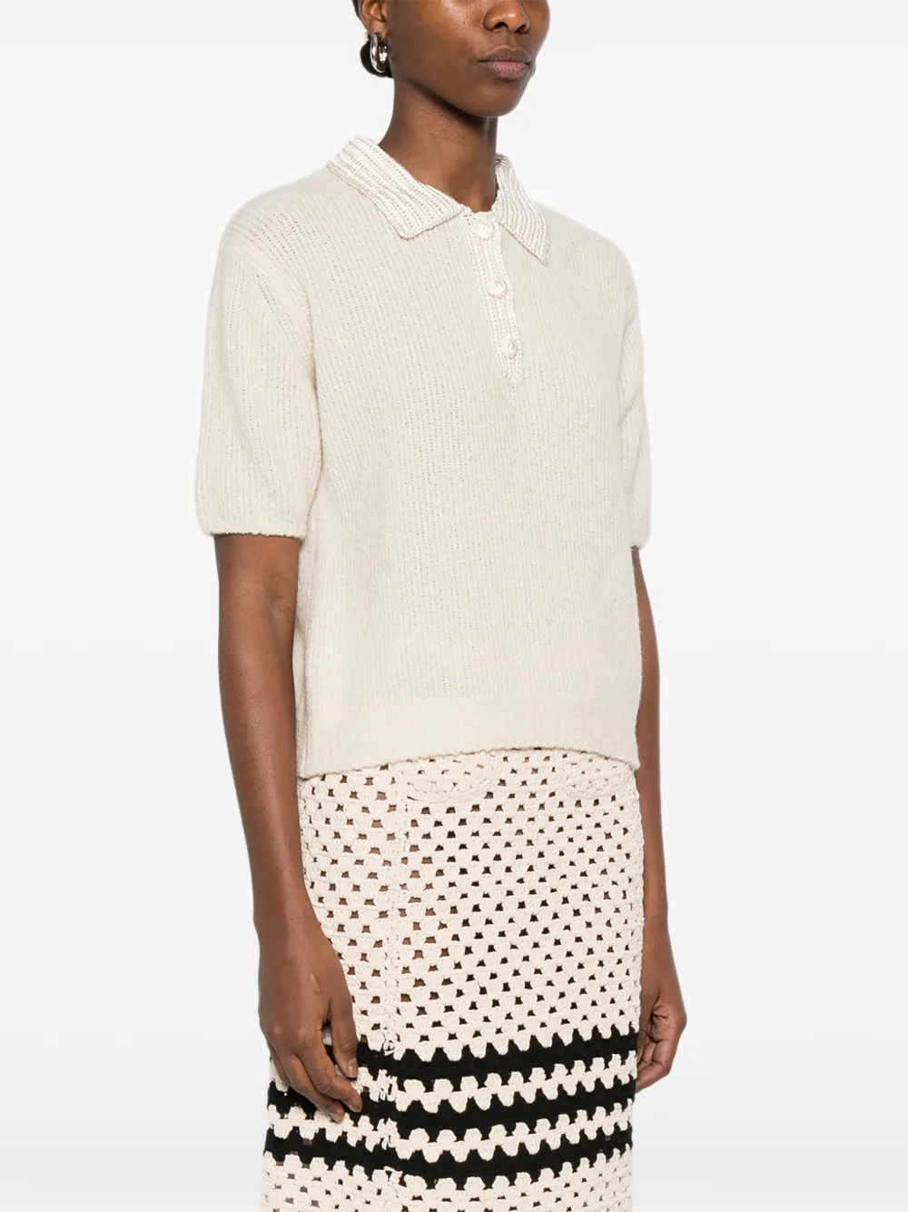  Forte Forte Cashmere Polo Top - Neutrals 