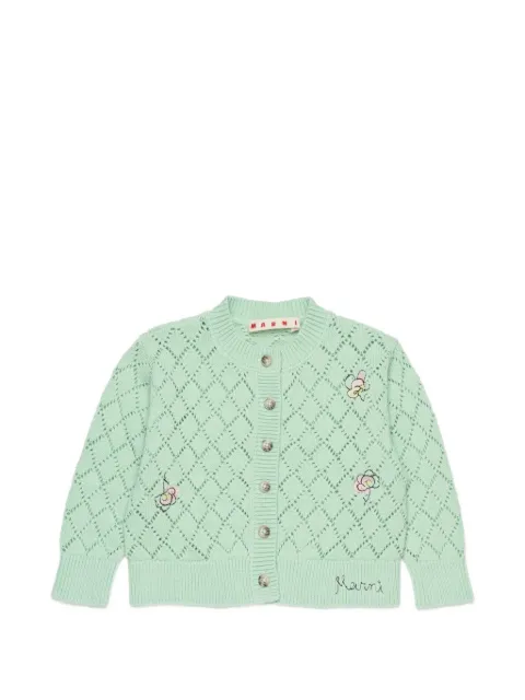Marni Kids openwork floral cardigan