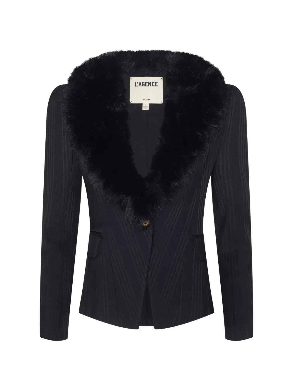 L'Agence Kaisley fur-trim blazer - Nero