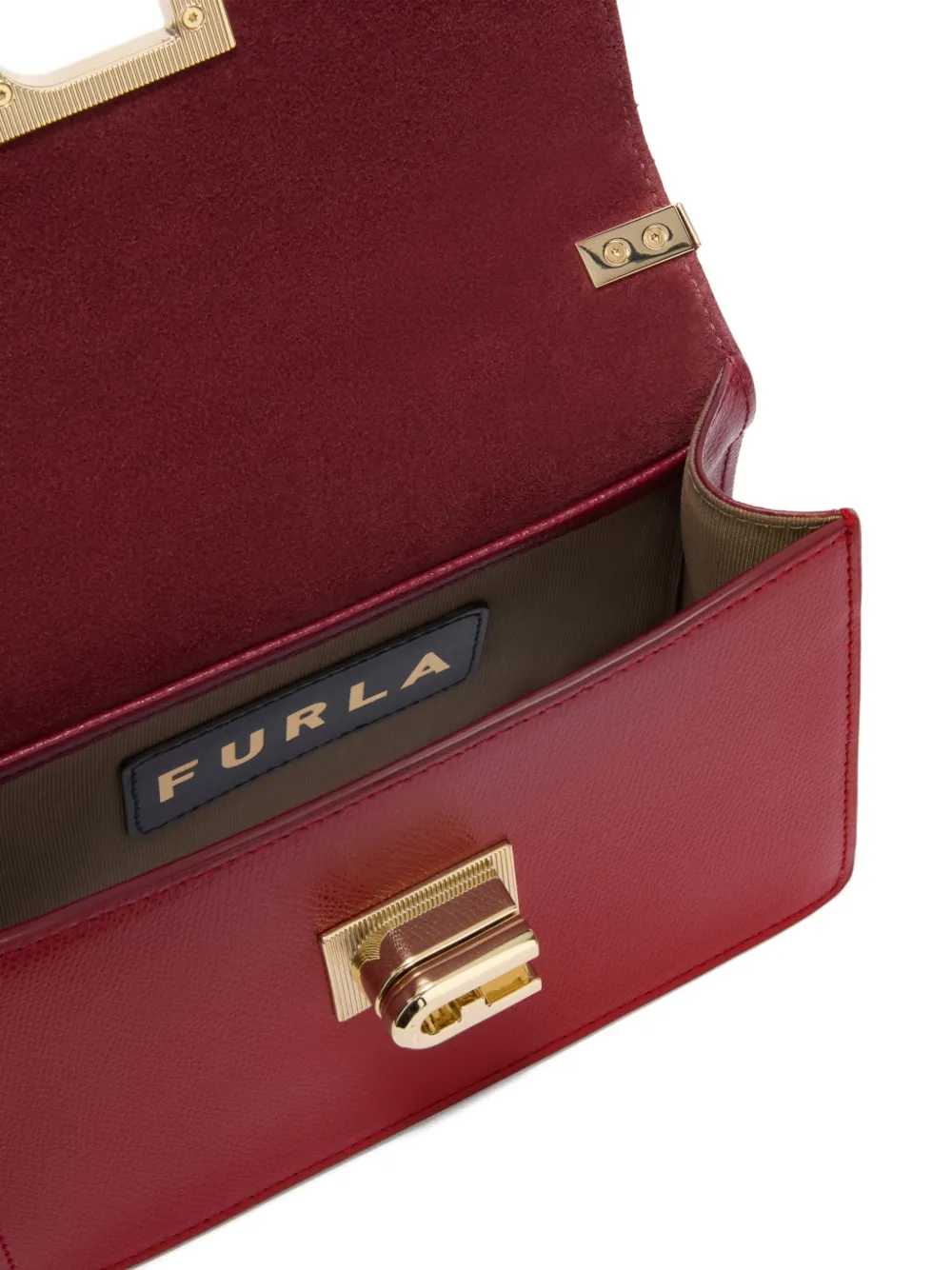 Furla 1927 kleine bewerkte crossbodytas met boog-logo Rood