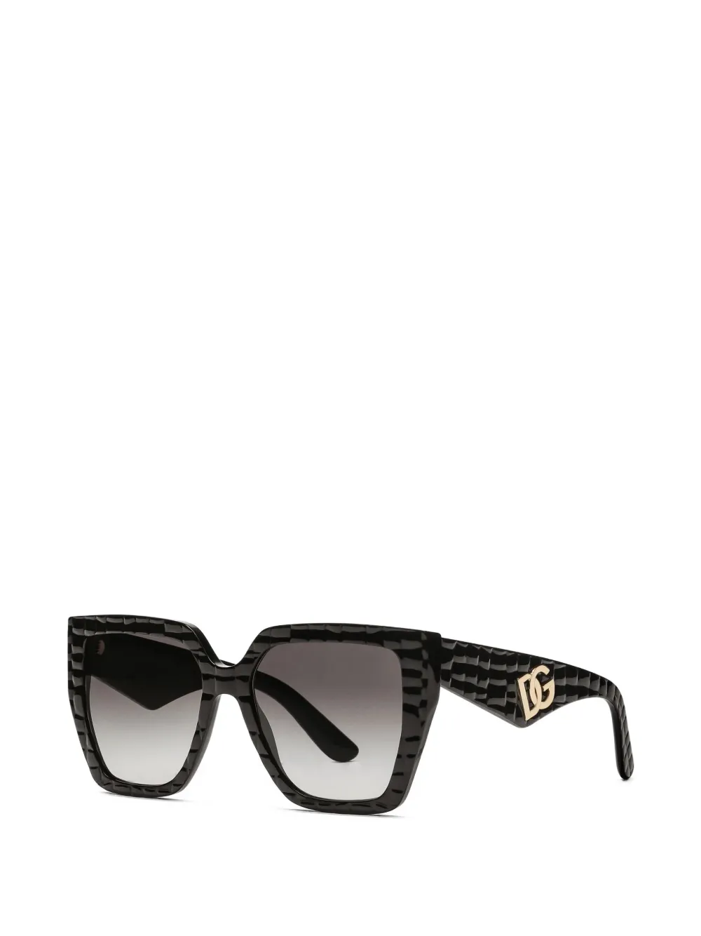 Dolce & Gabbana Eyewear DG Crossed zonnebril met vierkant montuur Zwart