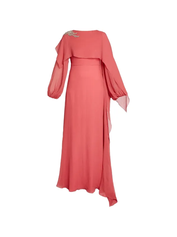 ERDEM Embellished long-sleeve Maxi Dress | Pink | FARFETCH GE