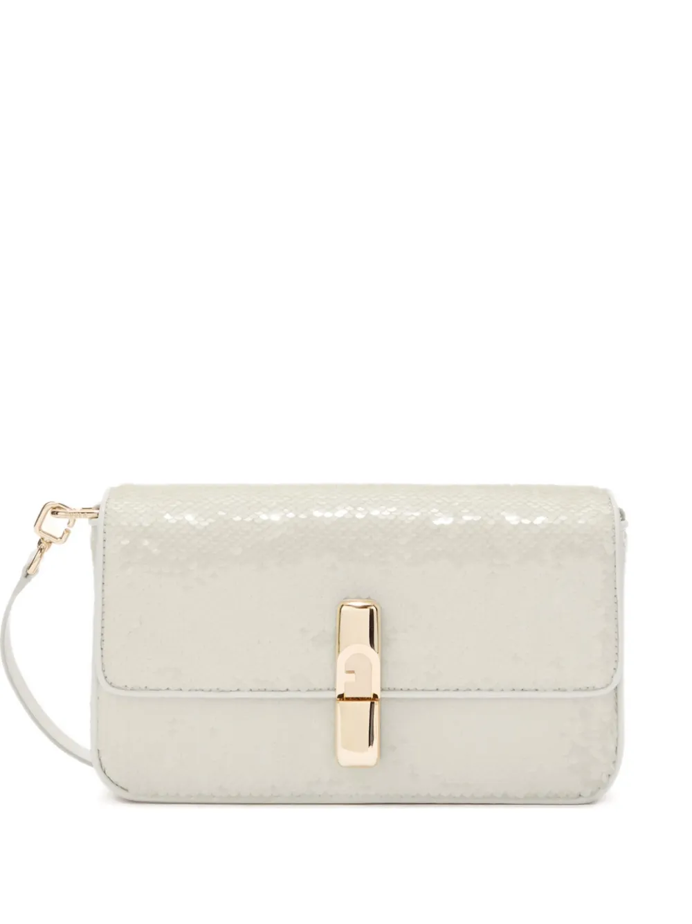 Furla S Iride sequin crossbody bag - Bianco