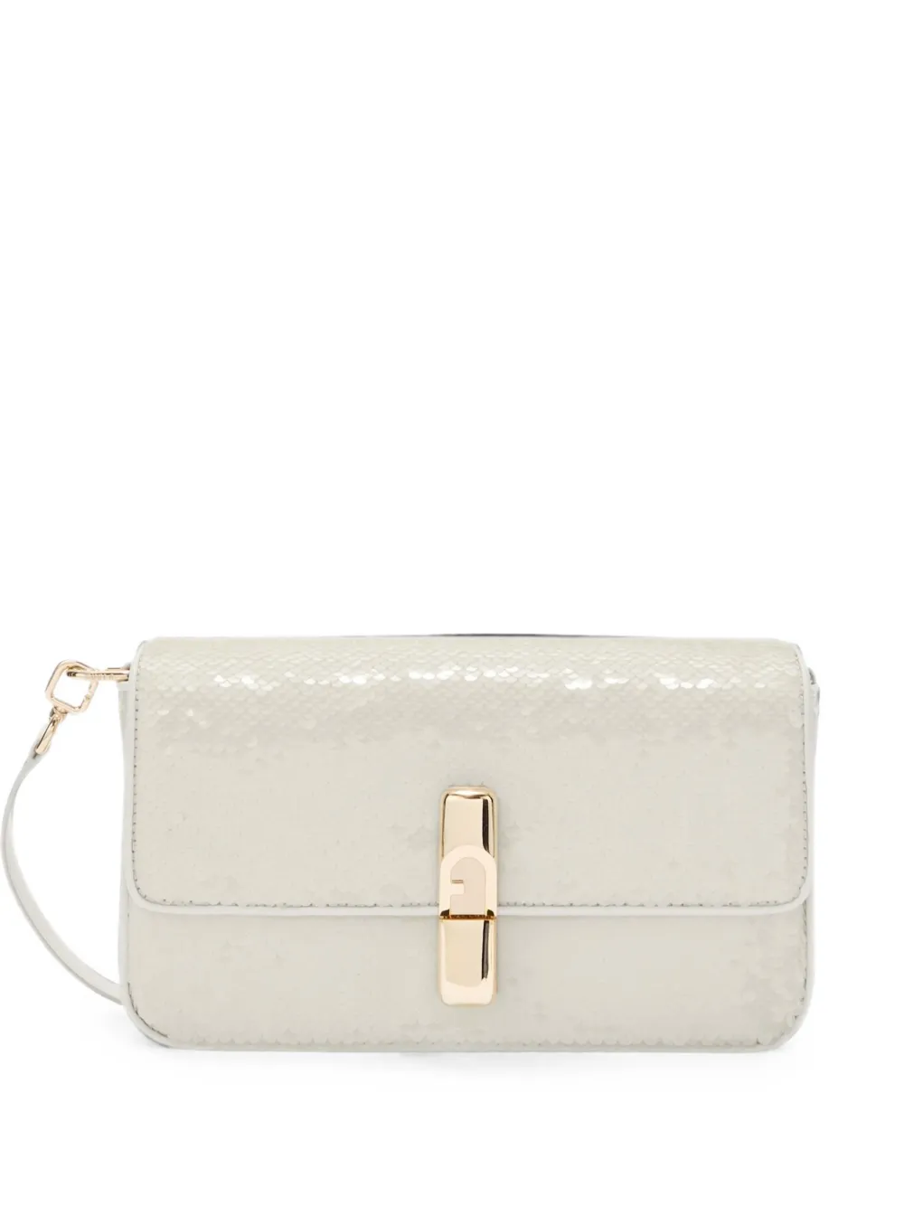 Furla S Iride sequin crossbody bag - Bianco