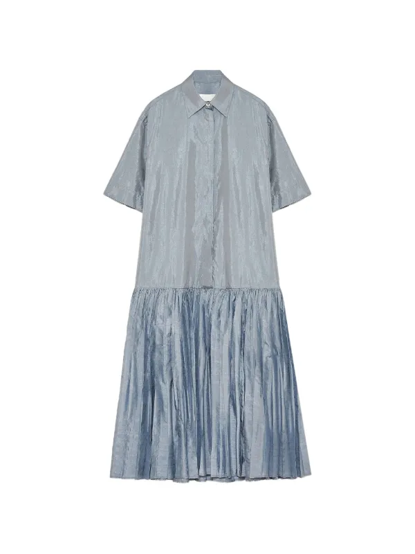 jil sander pleated taffeta maxi dress Jil Sander Pleated Taffeta Maxi Dress