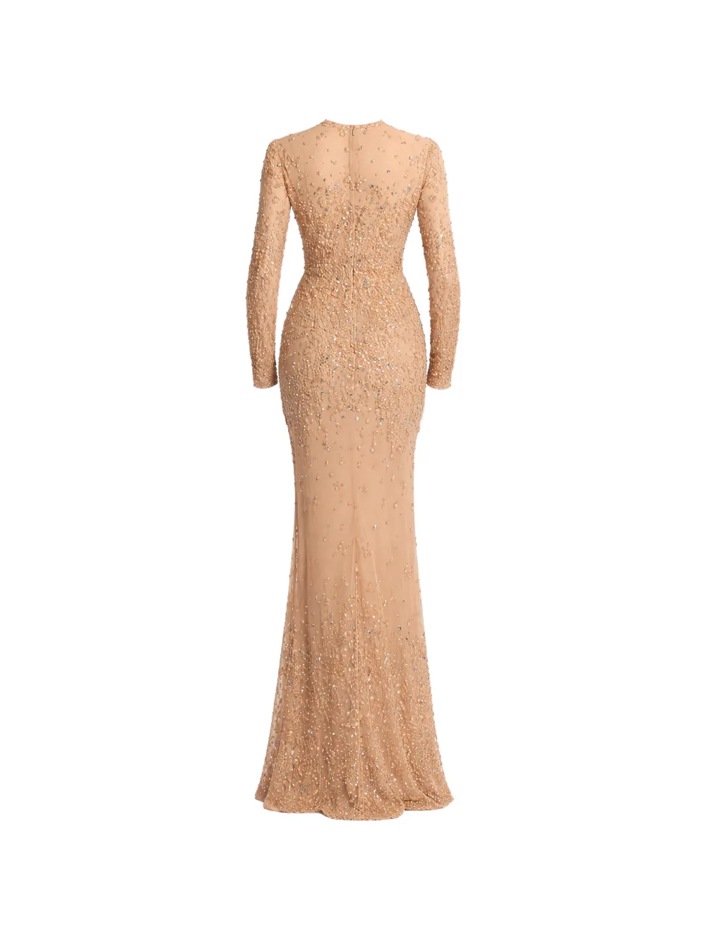 Elie Saab Maxi-jurk verfraaid met kralen Beige
