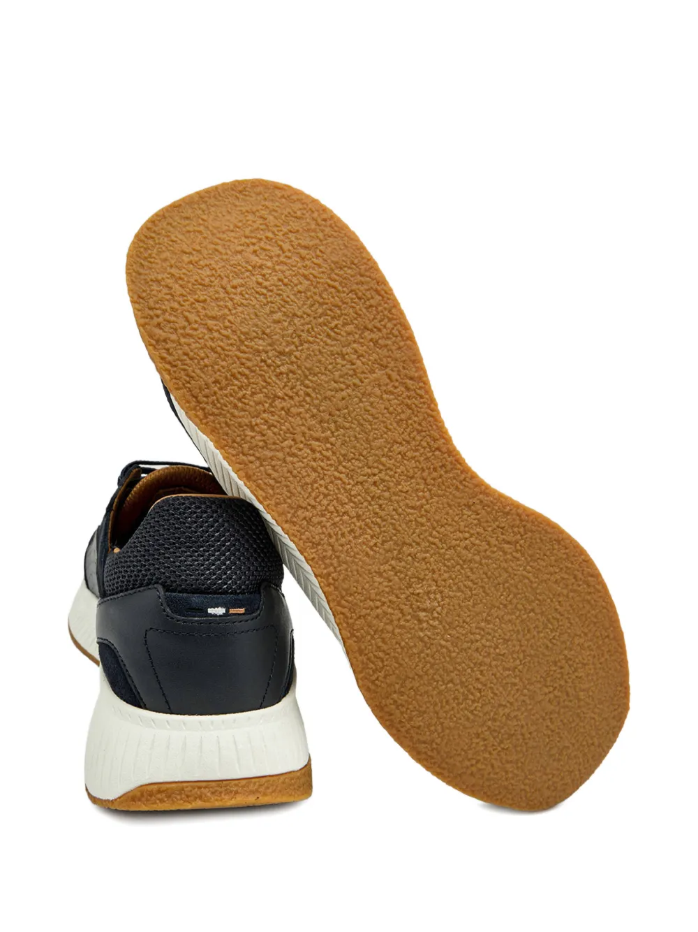 BOSS Leren sneakers Blauw