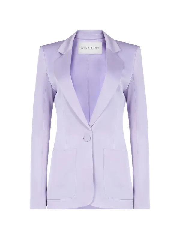 Nina Ricci Crepe Satin Blazer in Purple
