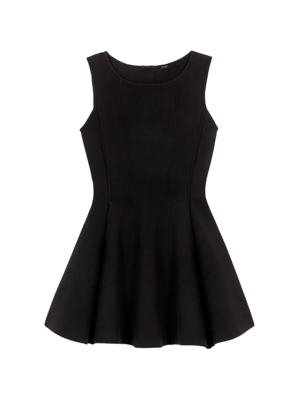 Maje bow-detail sleeveless mini dress - Nero