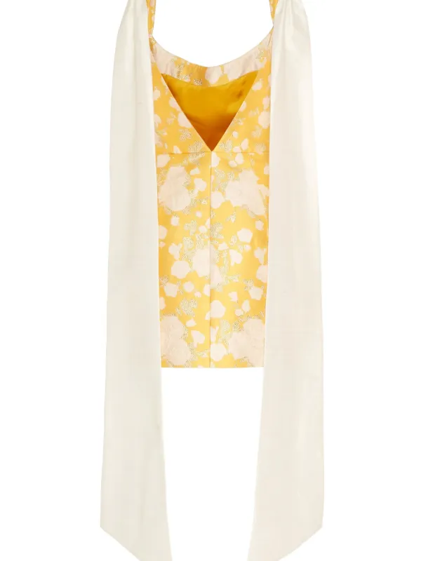Markarian Celestia Floral Brocade Mini Dress | Yellow | FARFETCH GE