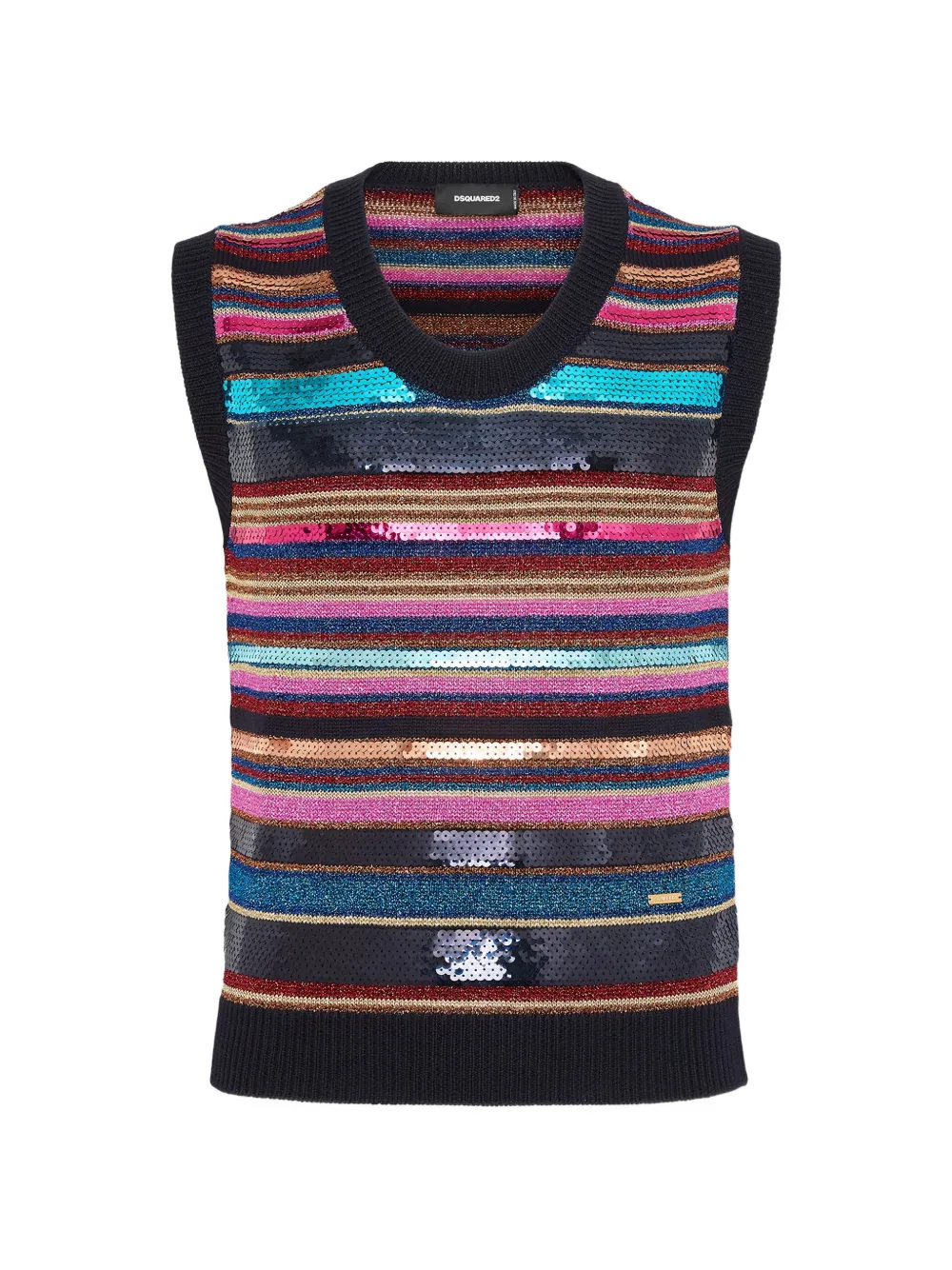 DSQUARED2 striped sequinned vest - Nero