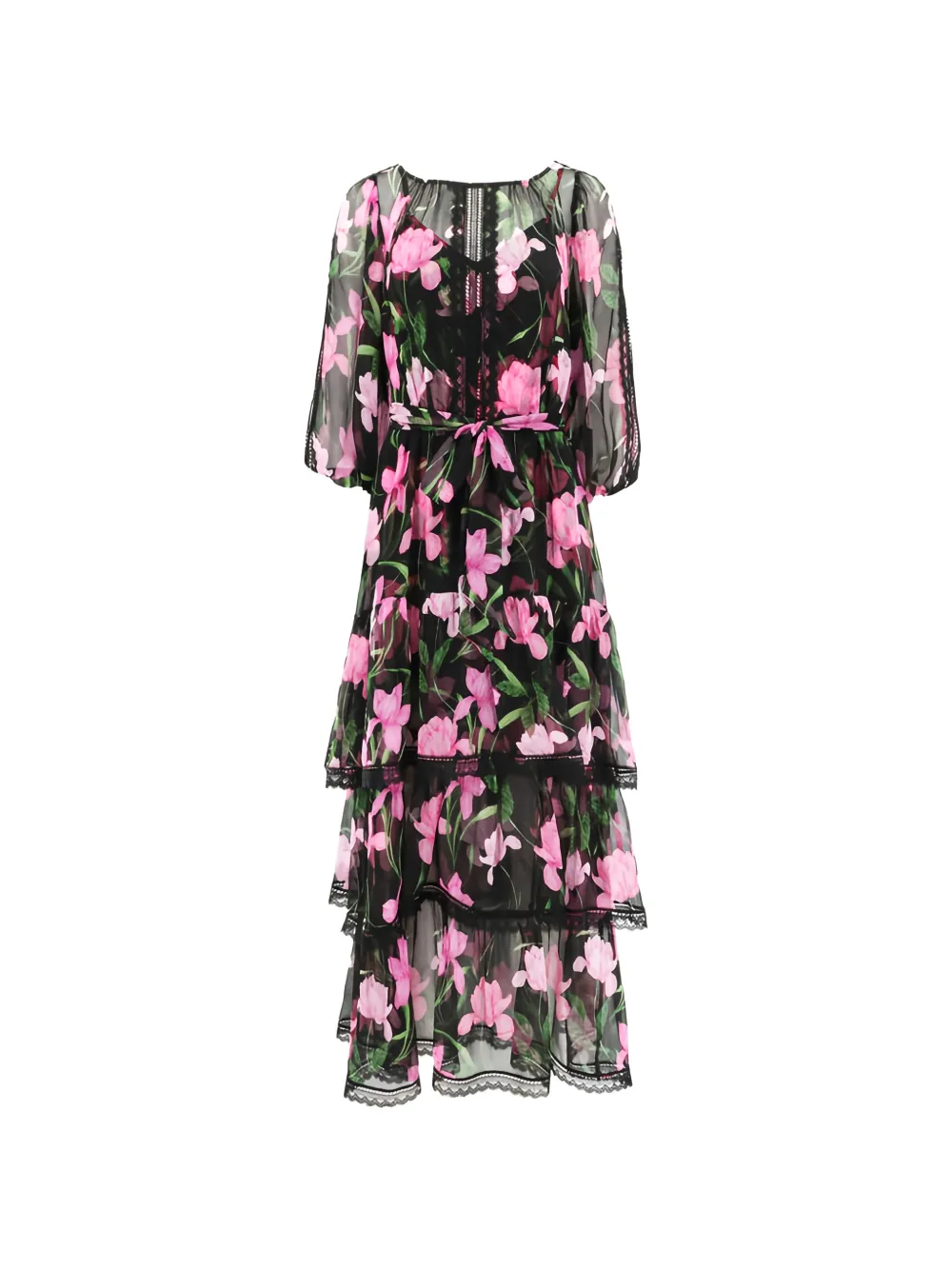 Christy Lynn Nina floral-print midi dress - Nero