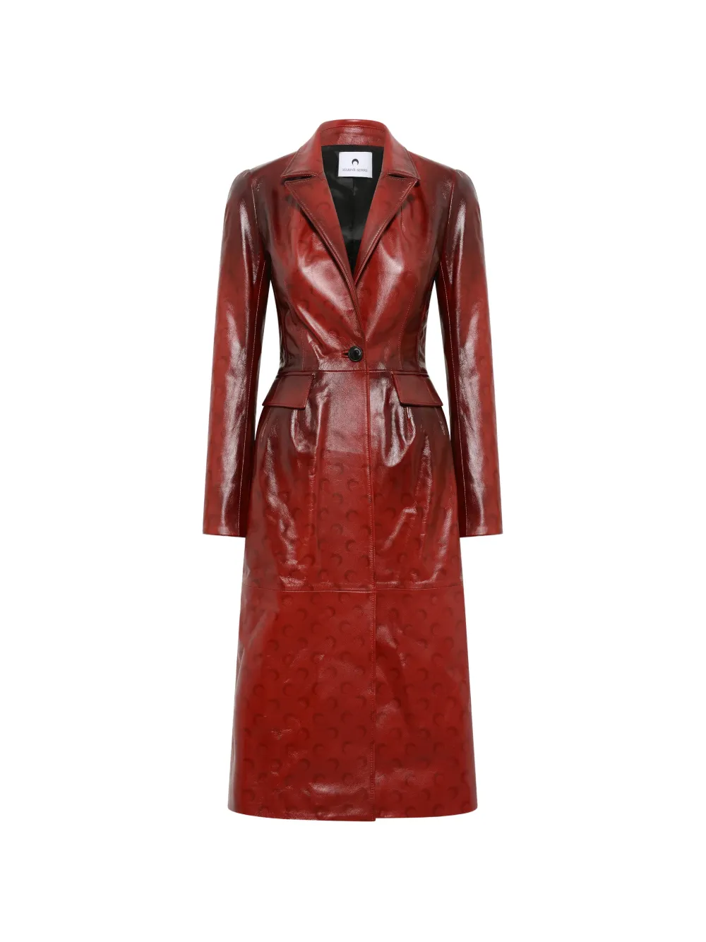 Marine Serre airbrushed leather tailored coat