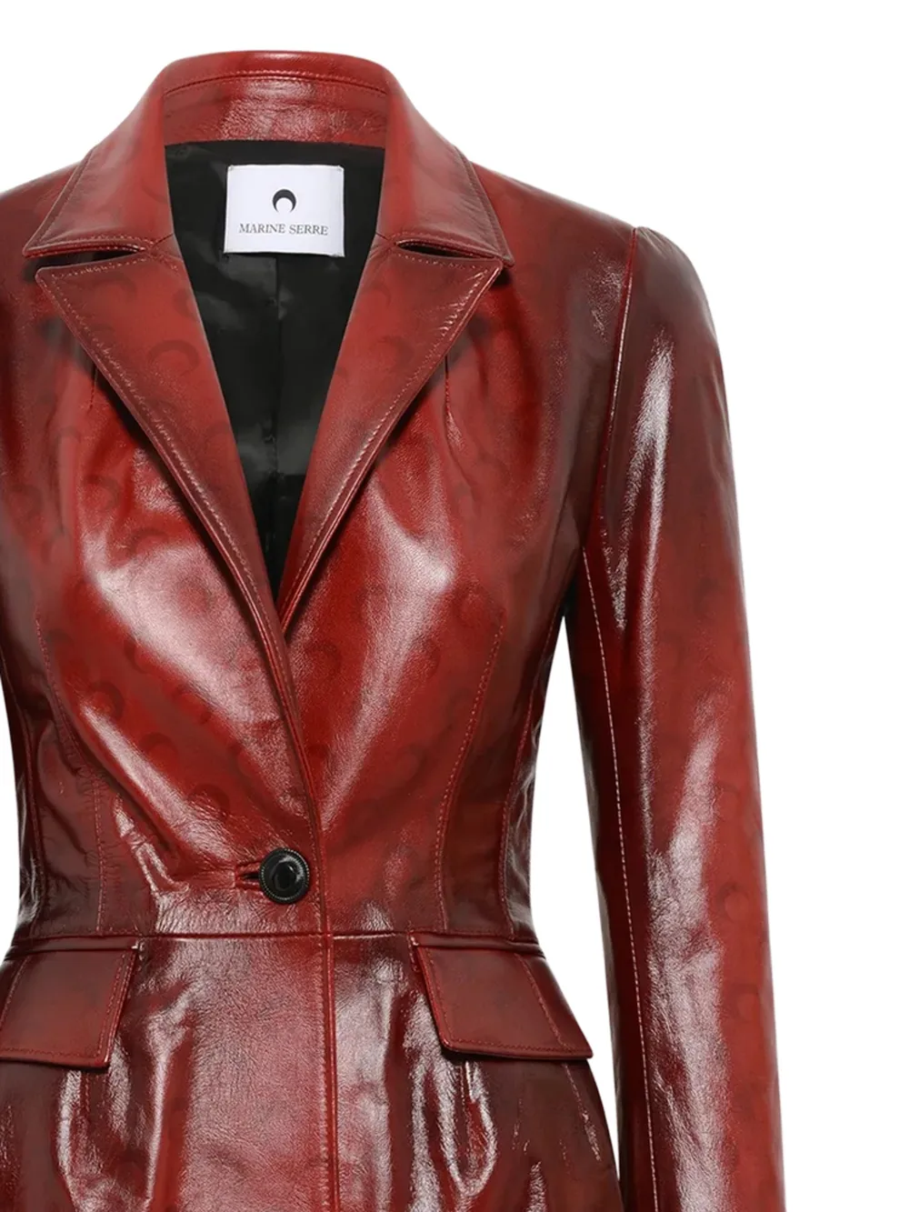  Marine Serre Airbrushed Leather Tailored Coat 