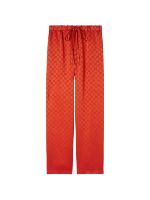 Gucci pantalones satinados con motivo GG