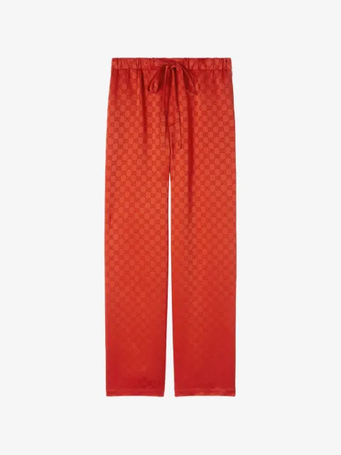 Gucci pantalones satinados con motivo GG