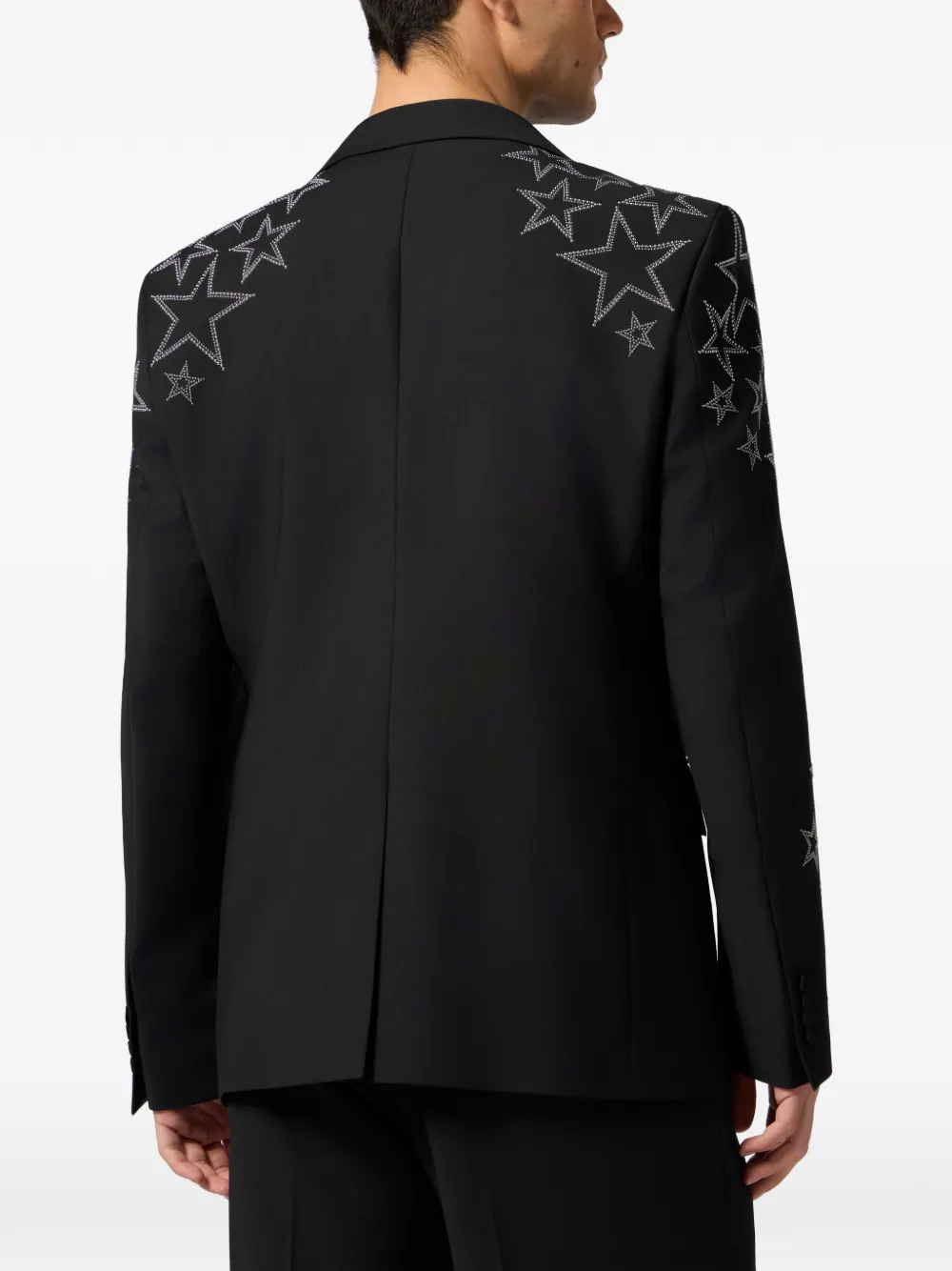 Philipp Plein Blazer met studs en sterdetail Zwart
