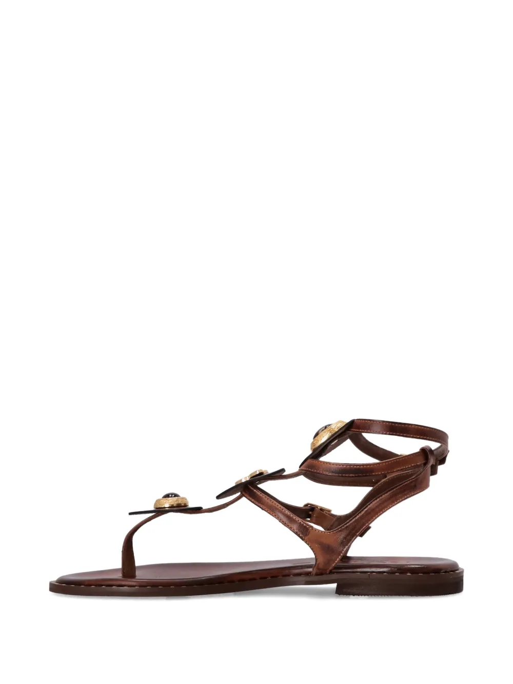 Kotris Sandals Alkyone sandalen met gesp Bruin