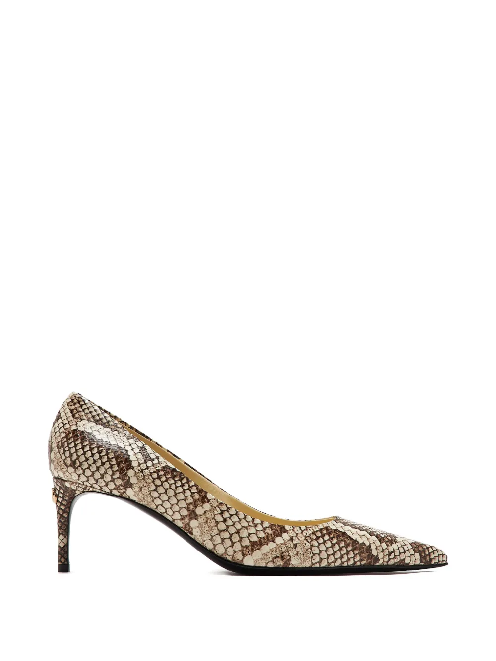 Dolce & Gabbana Pumps met slangenprint en logo Beige