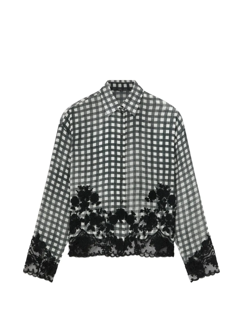 Ermanno Scervino Vichy pattern floral shirt - Bianco