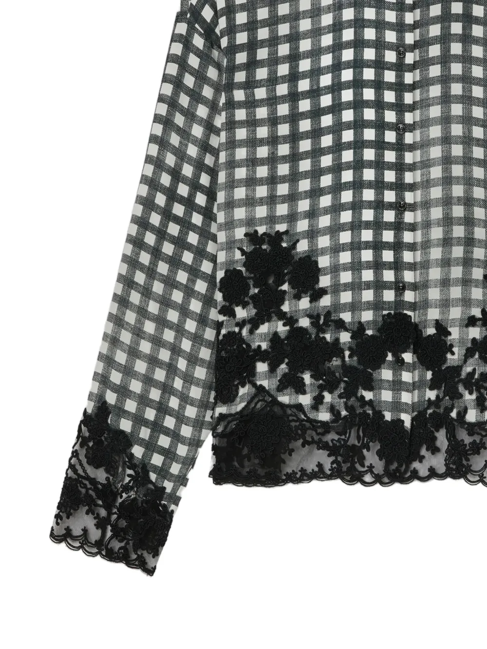  Ermanno Scervino Vichy Pattern Floral Shirt - White 