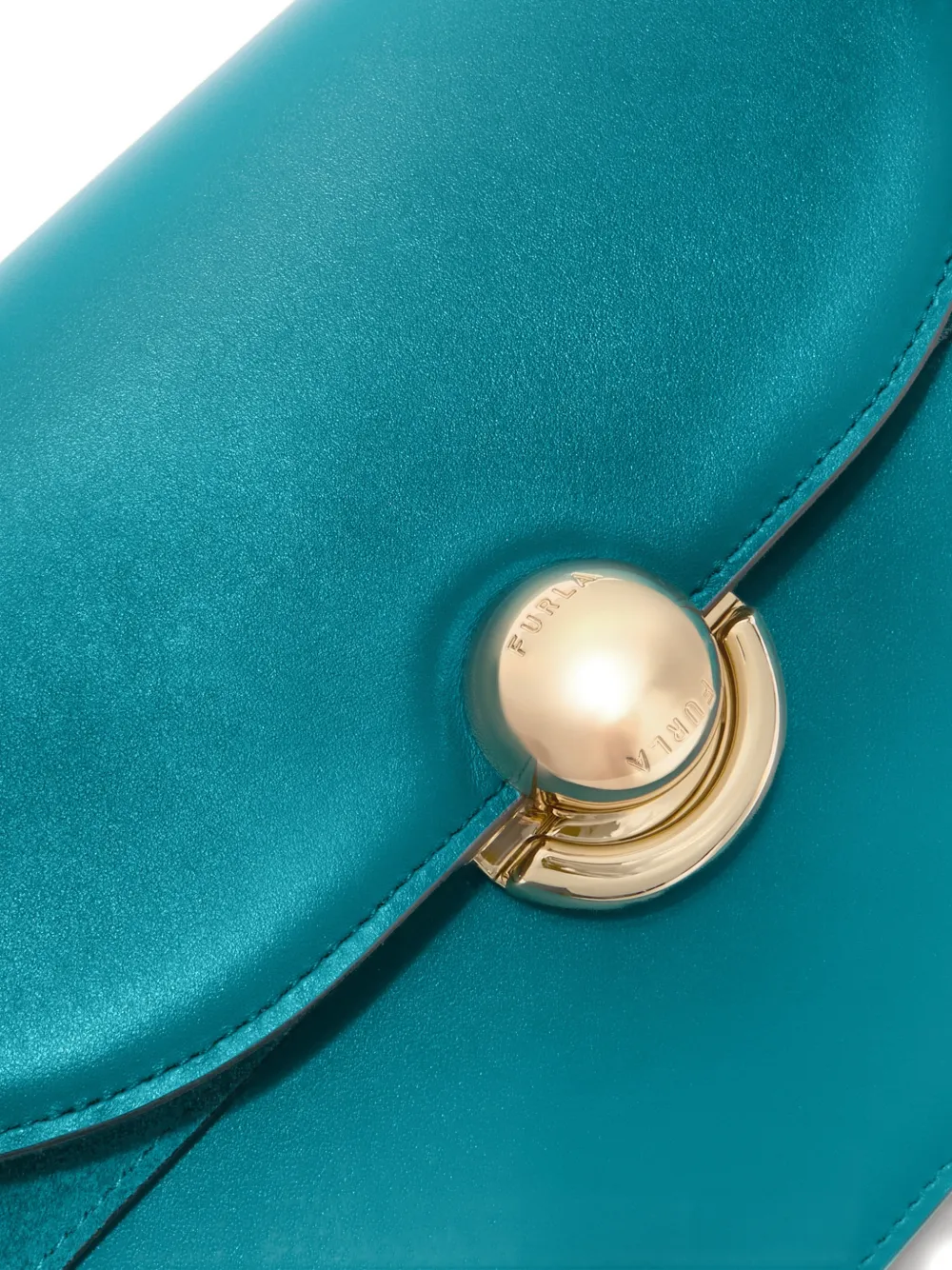 Furla Klein Sfera denim crossbodytas met klep Blauw