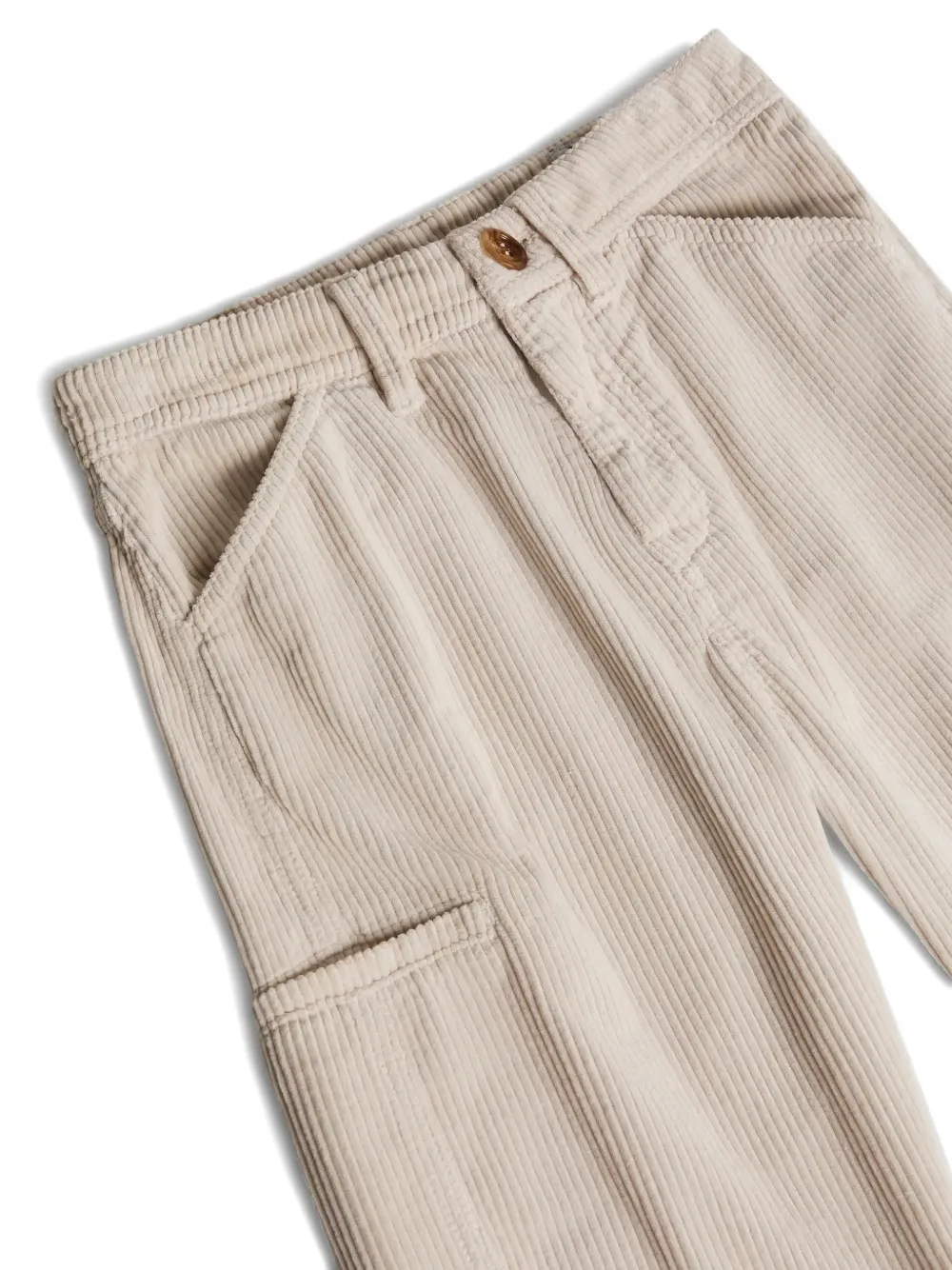 Brunello Cucinelli Kids Ribfluwelen ergonomische broek Beige
