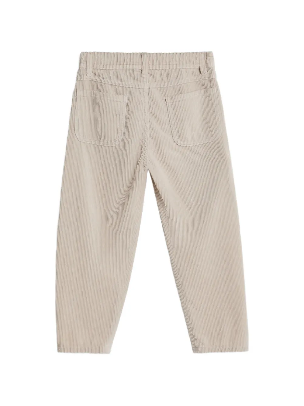 Brunello Cucinelli Kids Ribfluwelen ergonomische broek Beige