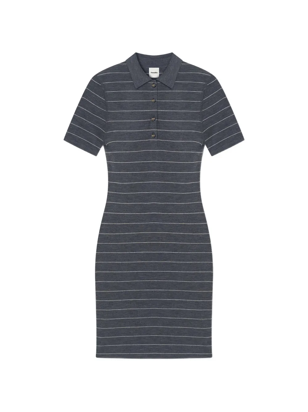 Nanushka polo-neck striped mini dress - Grigio