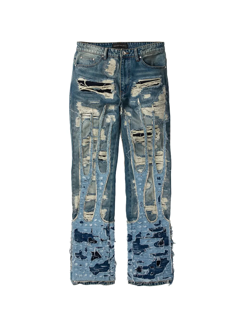 Who Decides War distressed trousers - Blu