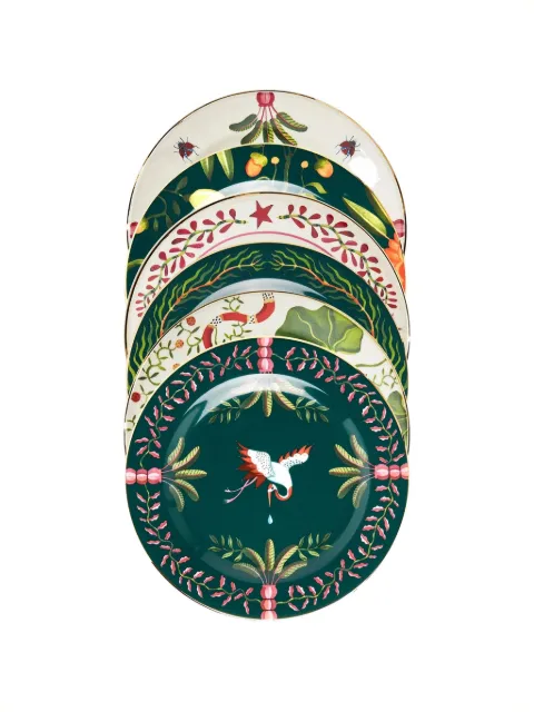 La DoubleJ graphic-print desserts plate set of six