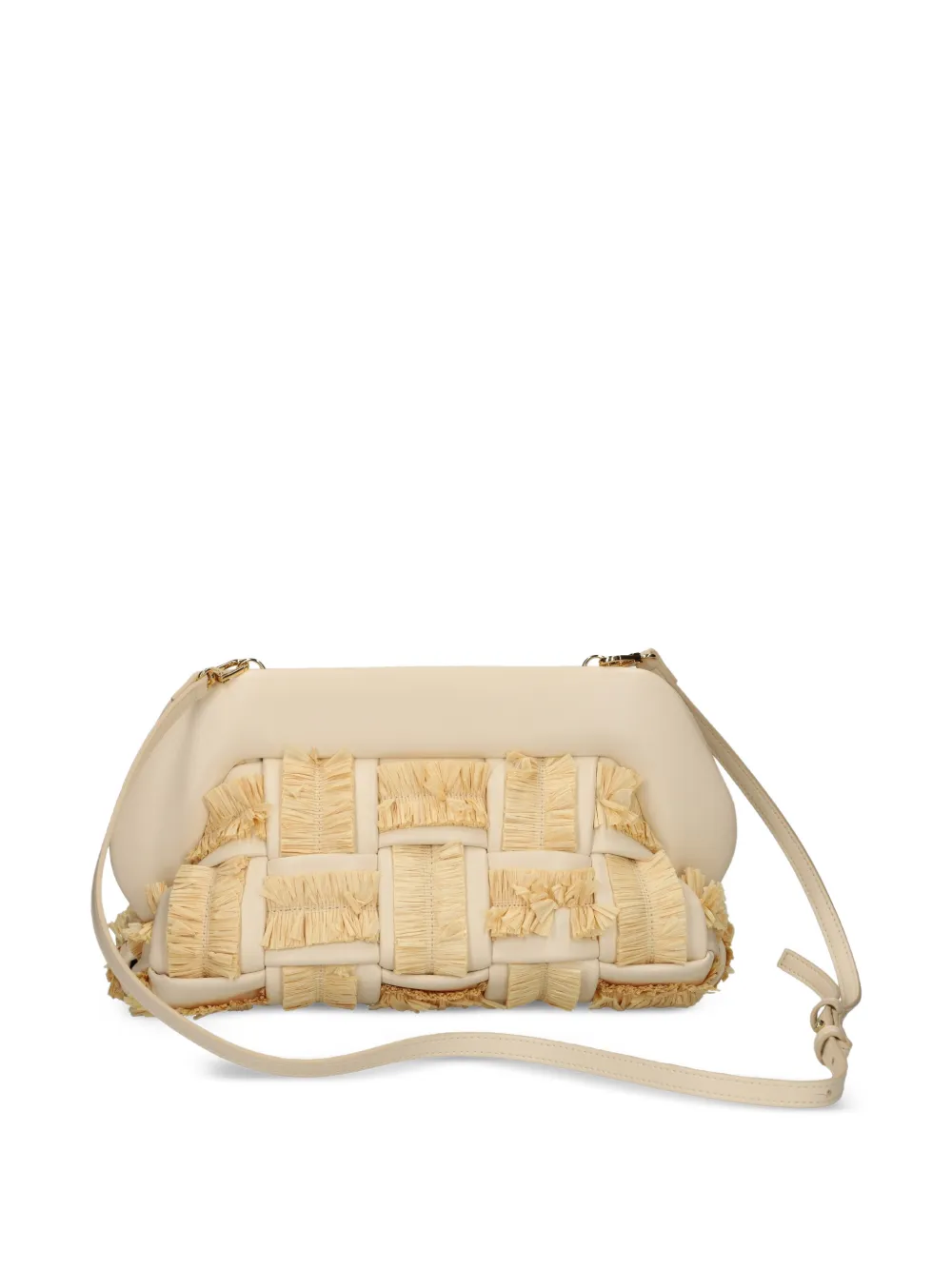 Themoirè Woven Fringed Crossbody Bag - Neutrals 