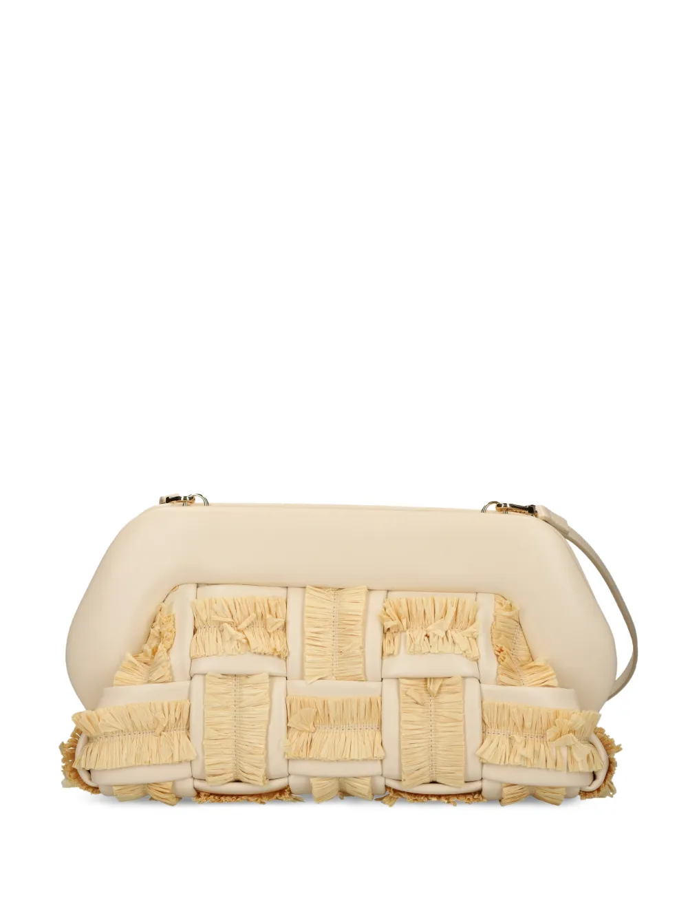 Themoirè woven fringed crossbody bag - Toni neutri