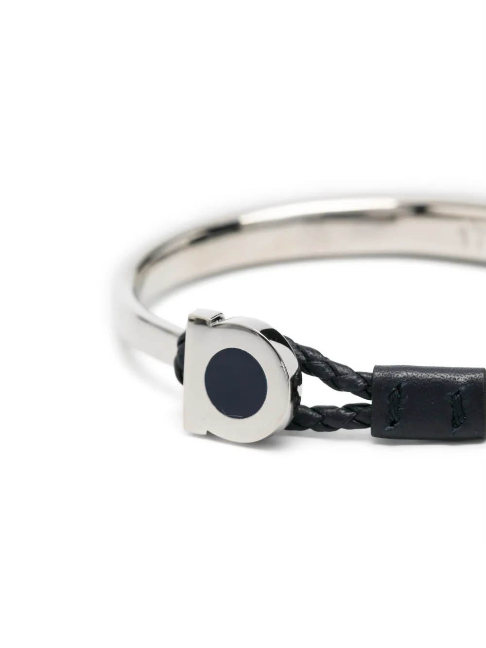  Ferragamo Braided-leather Bracelet - Silver 