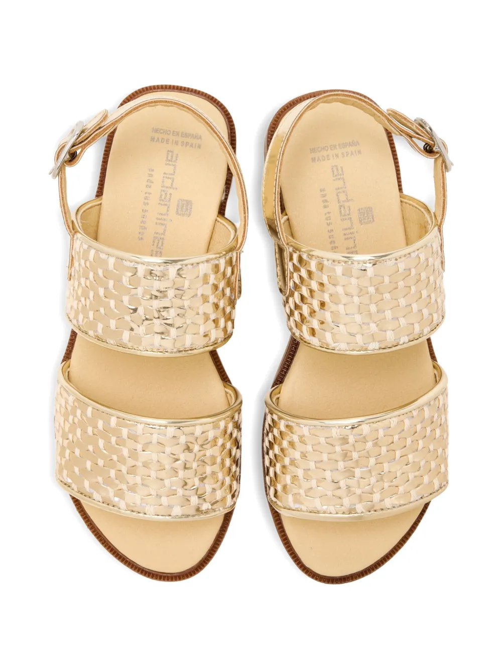 ANDANINES woven flat sandals Goud