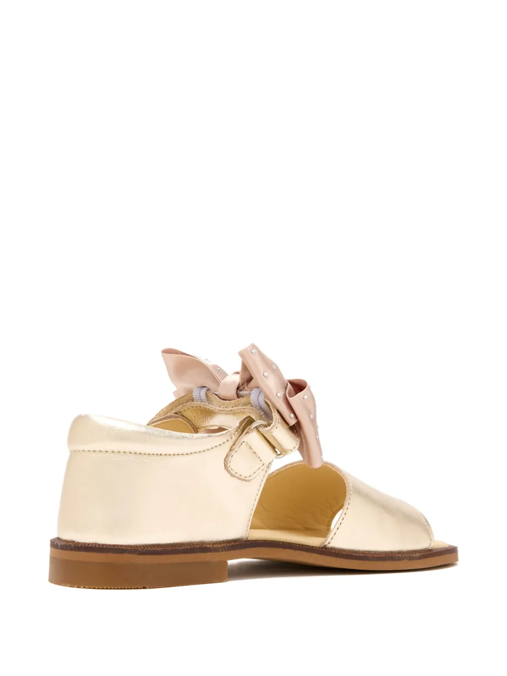 ANDANINES Metallic sandalen met strik Goud