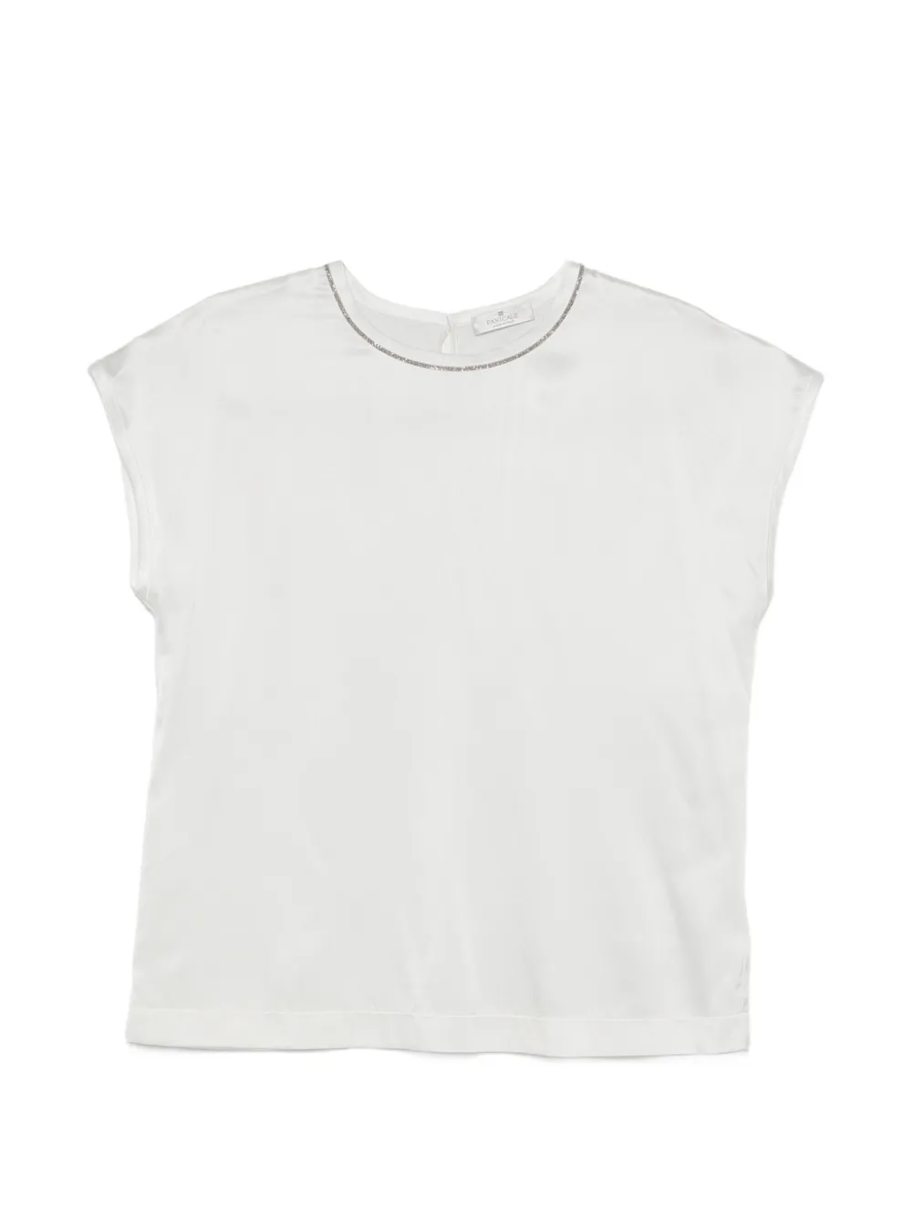 PANICALE embellished-detail round-neck blouse - Bianco